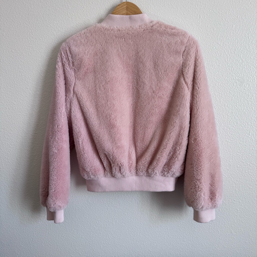 Women’s Pink Teddy Zip Jacket Size Medium - Picture 3 of 5